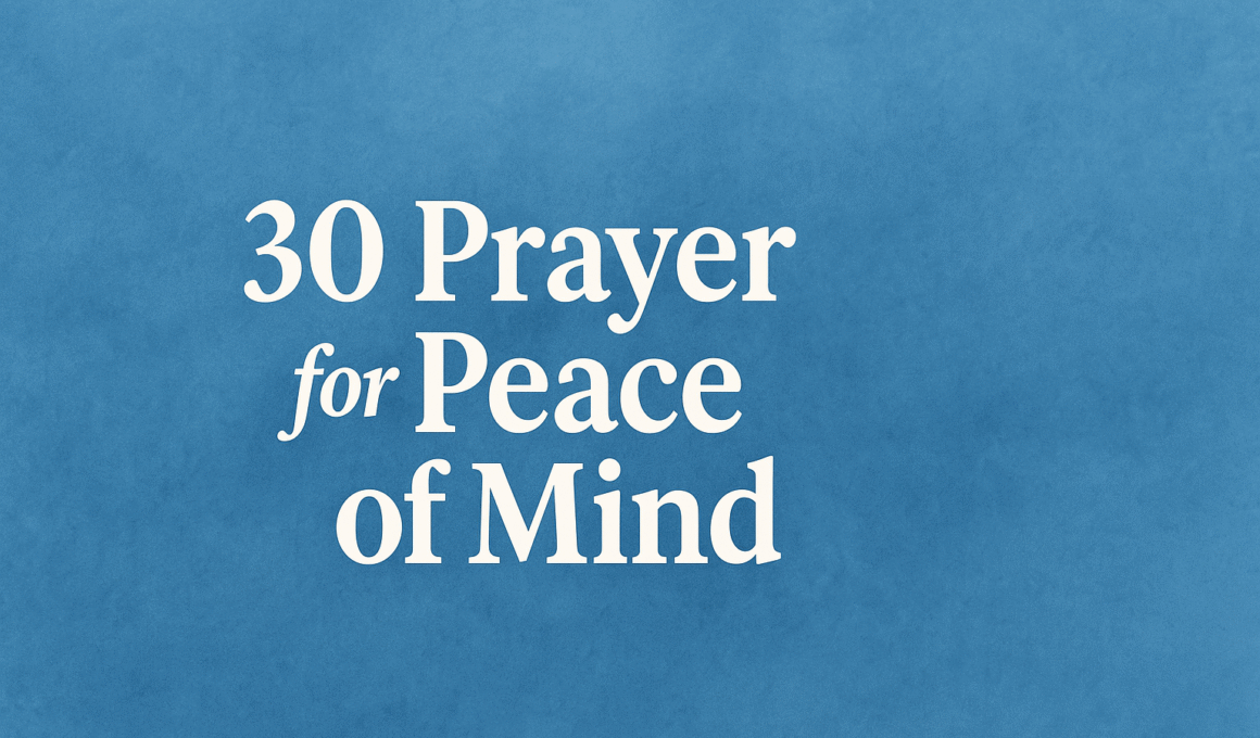 Prayer for Peace of Mind