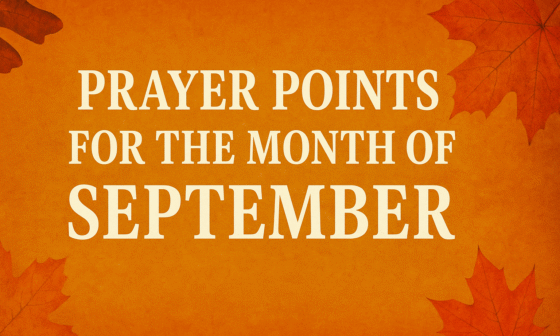 Prayer Points for the Month of September