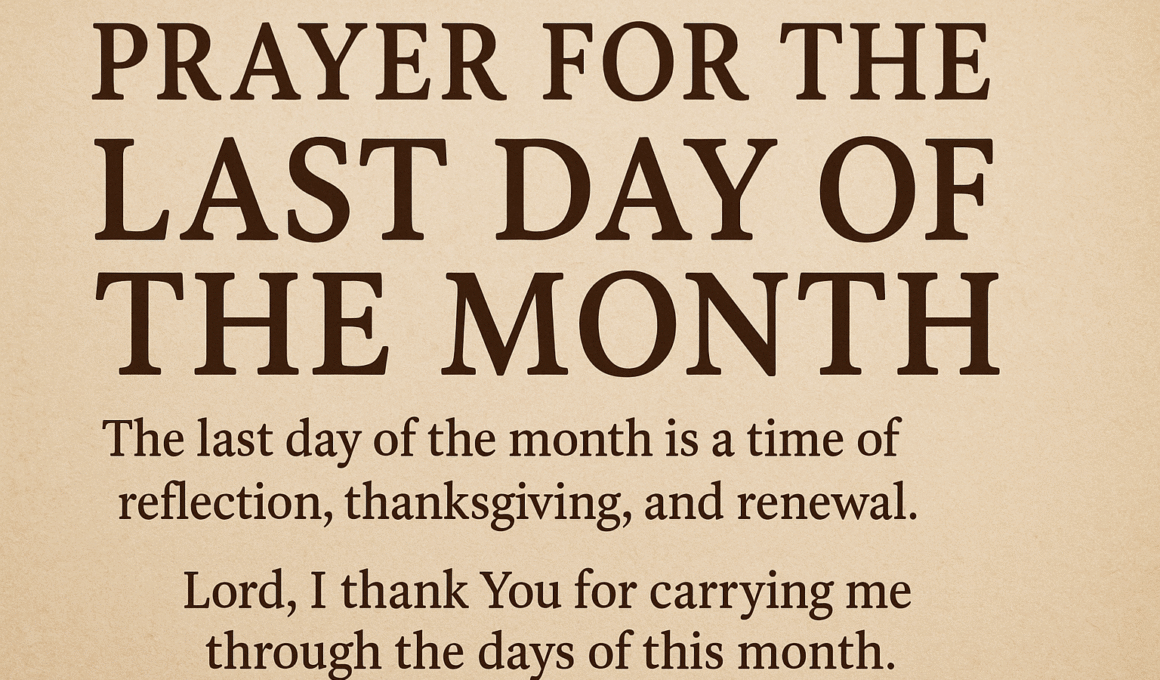 Prayer for the Last Day of the Month