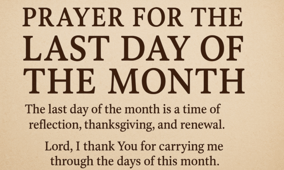 Prayer for the Last Day of the Month